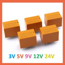 Mini PCB Relay Miniature 3V 5V 9V 12V 24V Coil 250VAC 3A 30VDC HK4100F SHG 6 Pin