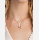 Swarovski VINTAGE Y necklace, Pink & white crystal, Rose gold tone Brand New❤