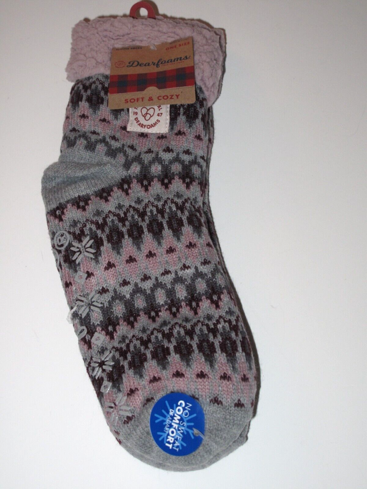 SAOLA Dearforms 1 Pr Calze da Cabina Donna Taglia Unica Ciabatte Calzini Viola Suola Antiscivolo