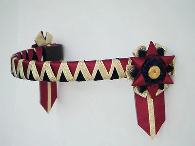 Burgunder Marine & Goldstandard Eckstein Stirnband - zeigt Samt Stirnband