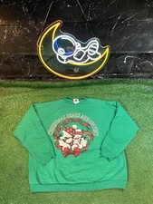 VTG Ross International Christmas Bears Are Ringing Green Sweatshirt Made In USA