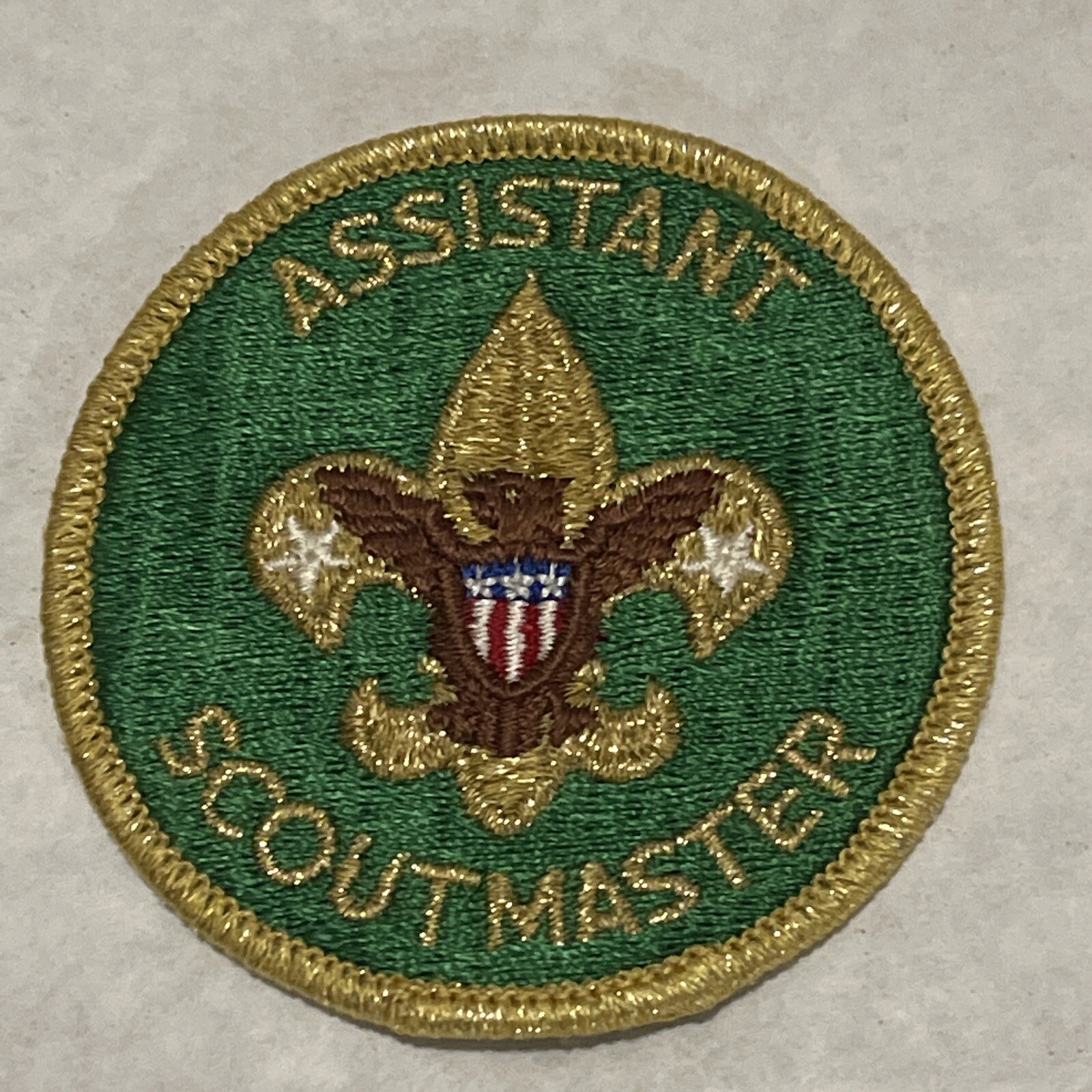 Hard To Find - Gold Border &amp; Lettering - Assistant Scoutmaster Patch Boy Scout | eBay