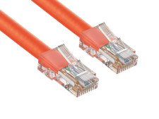 50ft Cat5e UTP Non-Booted Ethernet Network Patch Cable 24AWG Bare Copper, Orange