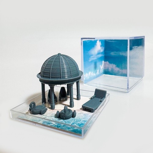 Caja de exhibición miniatura escala 1/87 HO ocio exterior playa escena - Imagen 2 de 3