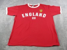England Shirt Mens XL Red Soccer Fifth Sun World Class Ringer Flag Crest Tee