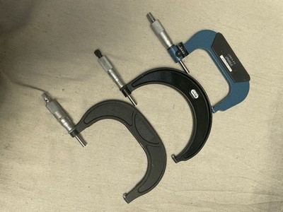 Starrett & Fowler Outside Micrometers Plus 1 Unknown Brand 3 Pc Lot