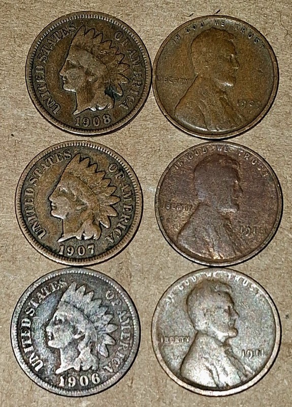 coin lots us coins buffalo nickel,indian head And Wheat Penny V Nickel 1909,1908