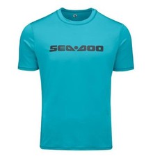 4544870976 - SEA-DOO SHORT SLEEVE RASHGUARD SIGNATURE SHIRT AQUA MENS LARGE