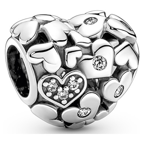 Pandora Sparkling Openwork Heart Charm Stainless Steel 791061C01