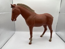 Vintage Louis Marx Brown Plastic Horse Toy Broken Tail READ Chestnut 1960s