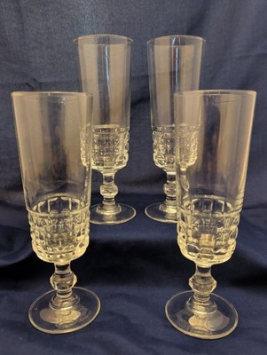 4 x Luminarc Quadrille SEKTFLÖTEN WEINGLÄSER Set Top Zustand 70er Jahre