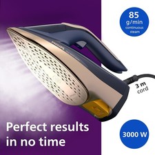 Philips Azur 8000 Steam Iron, 85g/min Continuous Steam, 3000W Power