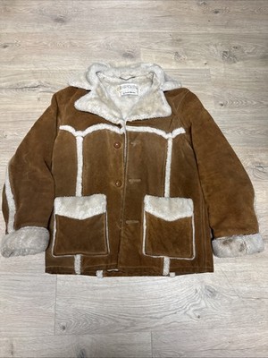 Vintage Schott Bros Rancher Western  Sherpa Coat Faux Shearling Leather Men s 40