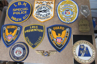 Collection of Vintage Obselete Patches Police IBM Utah Georgia Nanuet Mall