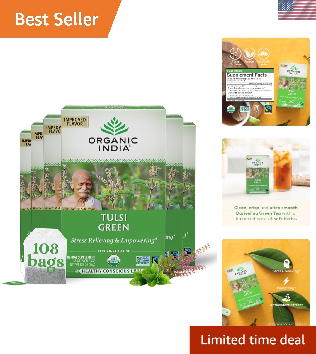 Bags - Holy Basil Tea, African Basil, Stress Relieving, Immu