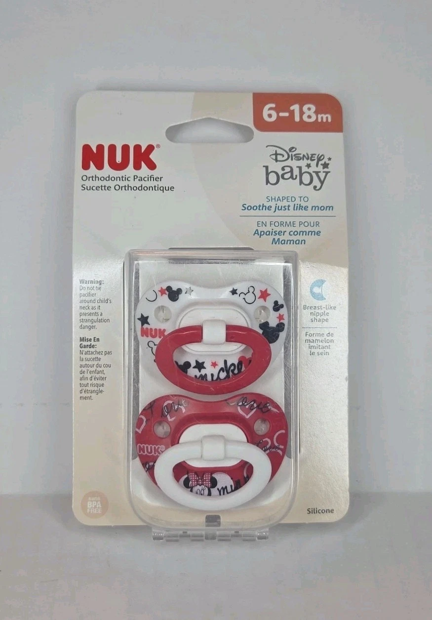 Nuk Mickey Mouse 6-18 Month Pacifiers (1 Pack With 2 Pacifiers) NEW