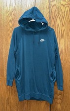 Dark Teal Nike Hoodie Pullover Fleece Sz S With Pockets