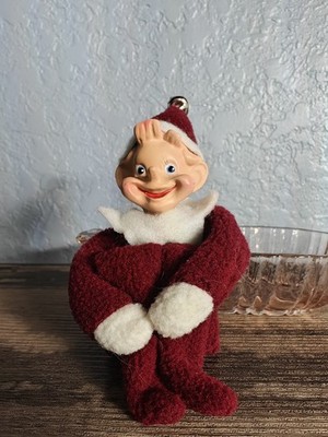 Vintage Knee Hugger Elf Pixie Christmas Holiday Silver Tone Bell on Hat 10'' Long