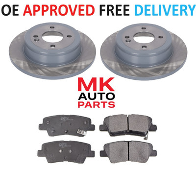 FOR HYUNDAI i20 1.0 1.2 CRDI REAR BRAKE DISCS AND PADS 2014 ONWARDS 262MM