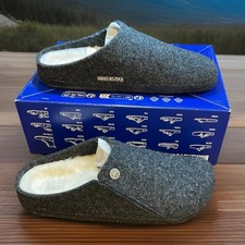 Birkenstock Zermatt Rivet Grey Shearling Women Sz 10 Slide On Mules 41euro