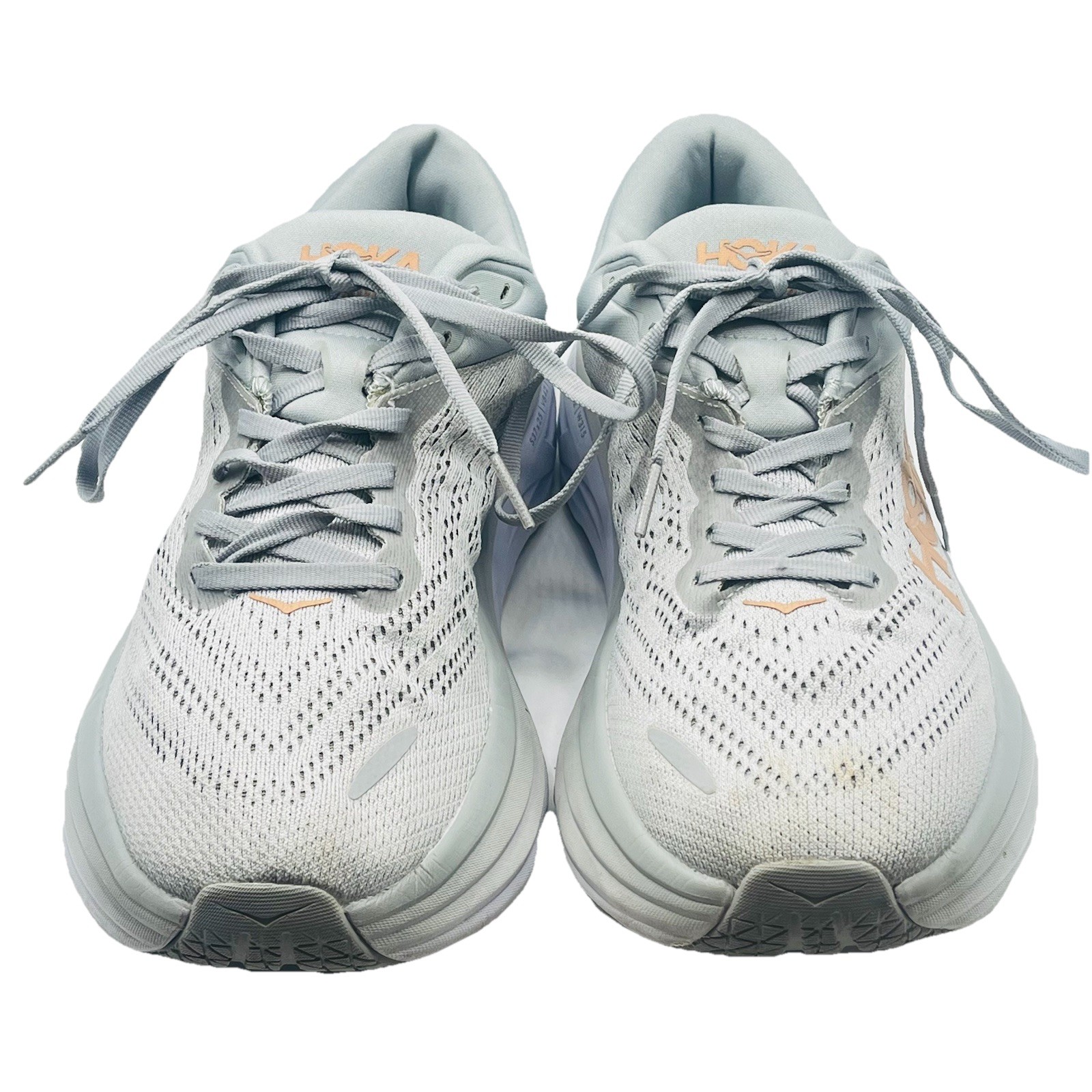 Hoka One One Bondi 8 Wide Women’s Running Shoes 8D Harbor Mist Lunar Rock Gray