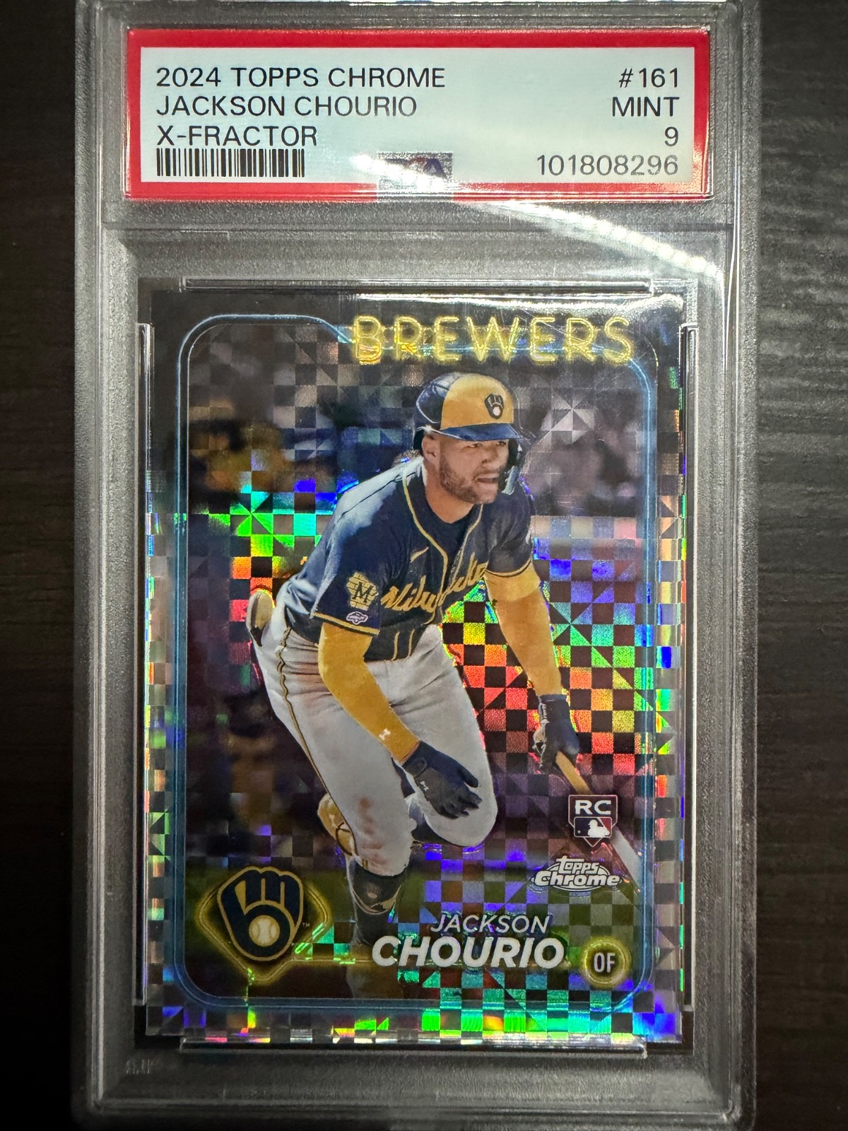 2024 Topps Chrome X Fractor Jackson Chourio Rookie #161 PSA 9