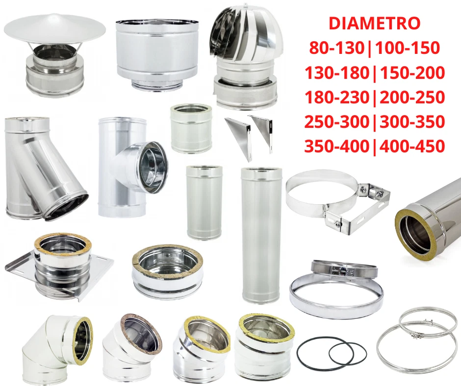 Prolunga Per Canna Fumaria In Acciaio - Diametro 200 Mm, Lunghezza 250 Mm (Utile 200 Mm), Grigio, Vernice Senotherm - 2