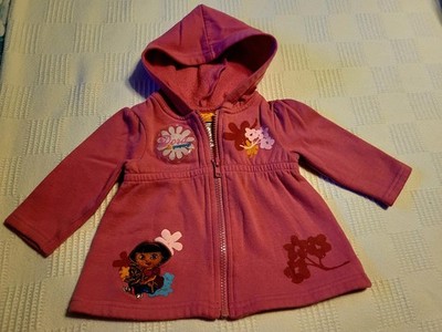 Dora The Explorer & Puppy  Fleece Hoodie Jacket  12 Months Vintage 