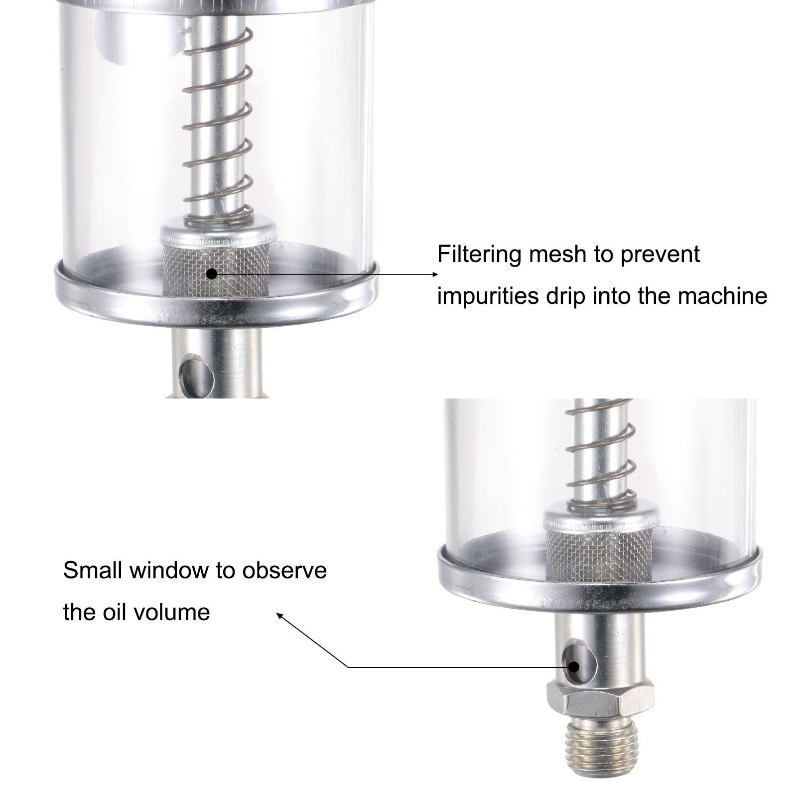 Needle Valve Type Oil Cup G1/4 Thread 100ml Sight Gravity Drip Feed Oiler
