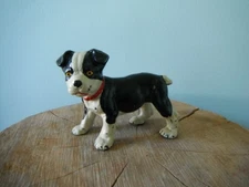 Antique Hubley 6" Cast Iron Floppy Ears Boston Bull Puppy Doorstop / Bookend