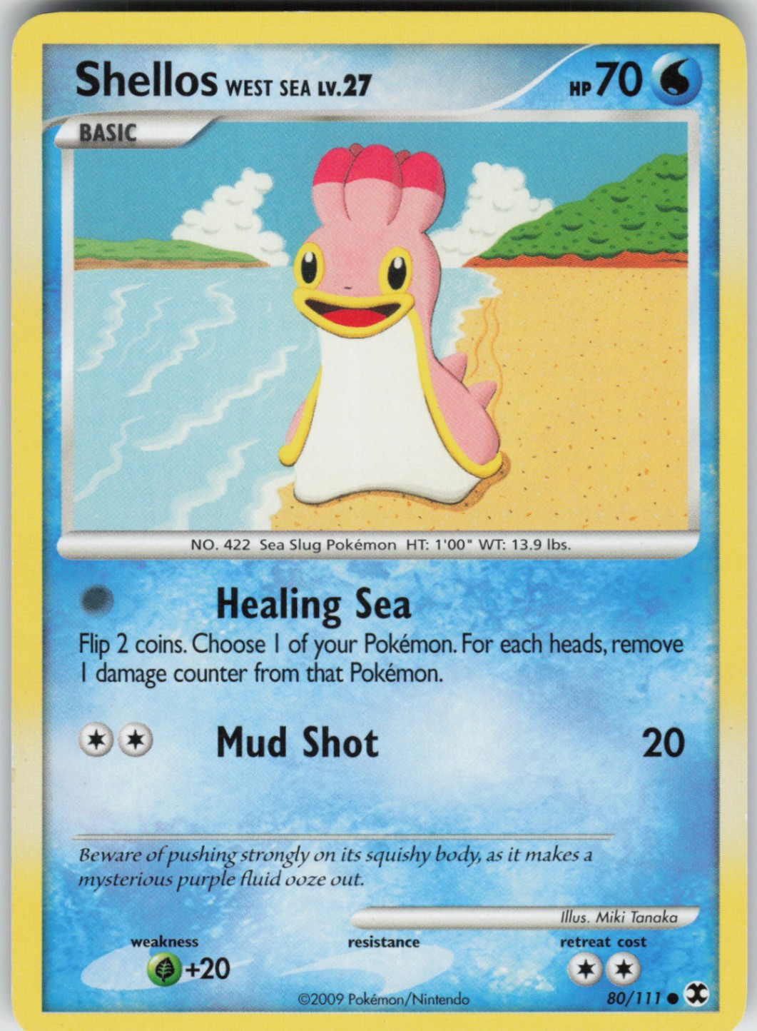 Pokemon TCG Shellos West Sea 80/111 Rising Rivals Common card Normal