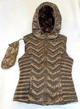 Be by Blanc Noir Women’s Sleeveless Hooded Vest Packable Taupe / Brown Large