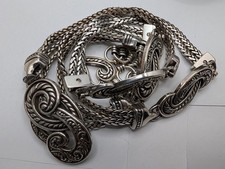 Brighton Belt Silver Bali Silvertone Double Strand L and XL avail READ