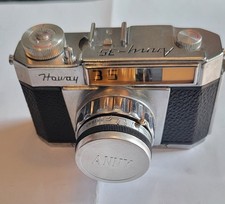 Anny Haway -35mm FILM CAMERA Black Silver with Case-Japan- Good Cond