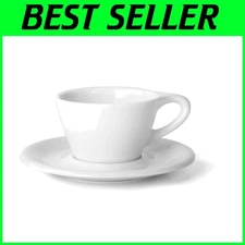 Lino Porcelain Cappuccino Cup & Saucer Set - White