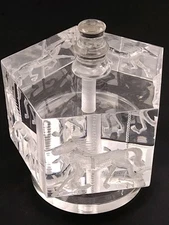 Michael Cox Lucite Clear Spinning Carousel Merry Go Round Horses VTG