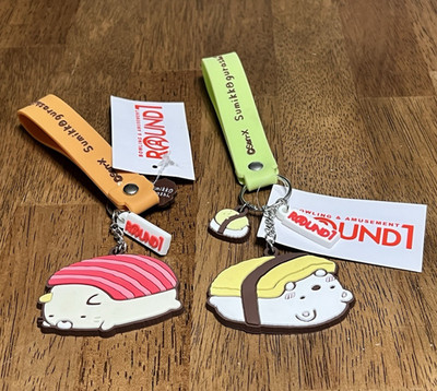 SET OF 2 - San-x Sumikko Gurashi Keychain Strap Round 1