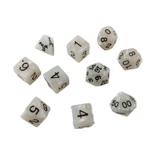 Koplow Dice Pearlized Poly Set Grey w/Black (10) New
