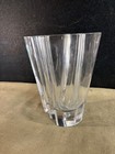 clear glass handkerchief vase features a distinct folded wavy 10" X 7" X 4" — photo 3