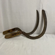 Vintage Antique Hand Sickles Wood Handles Farm Tool Scythe Home Decor