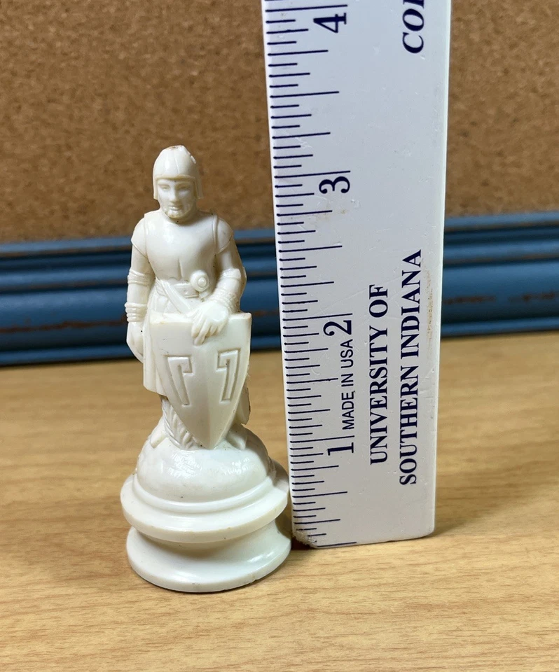 "Pieza de repuesto de ajedrez vintage Anri ES Lowe peón blanco 3,25"" peso aproximado" Foto 4 de 4