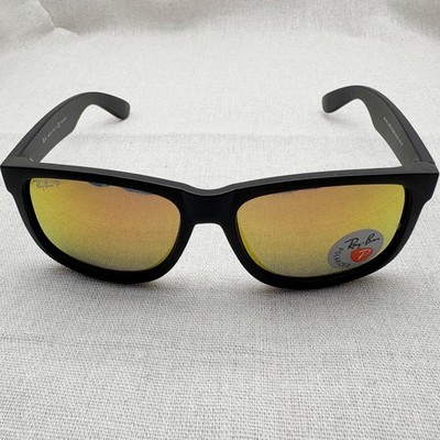 2026 Ray-Ban Justin RB4165 622/6Q polarized Sunglasses Red Mirror Black Frame