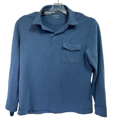UNTUCK It  Matthieu Mens Sz Large Blue Pocket Golf Polo Shirt (C49) NW/OTs