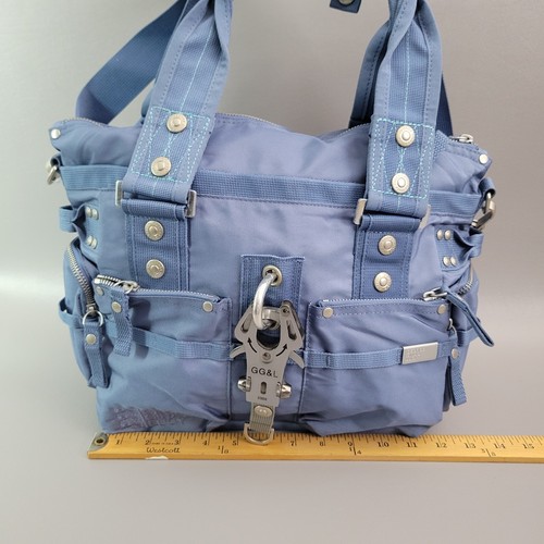 Nuova borsa George Gina & Lucy 6ix vintage borsa GGL borsa Y2k rara blu - Foto 7 di 15