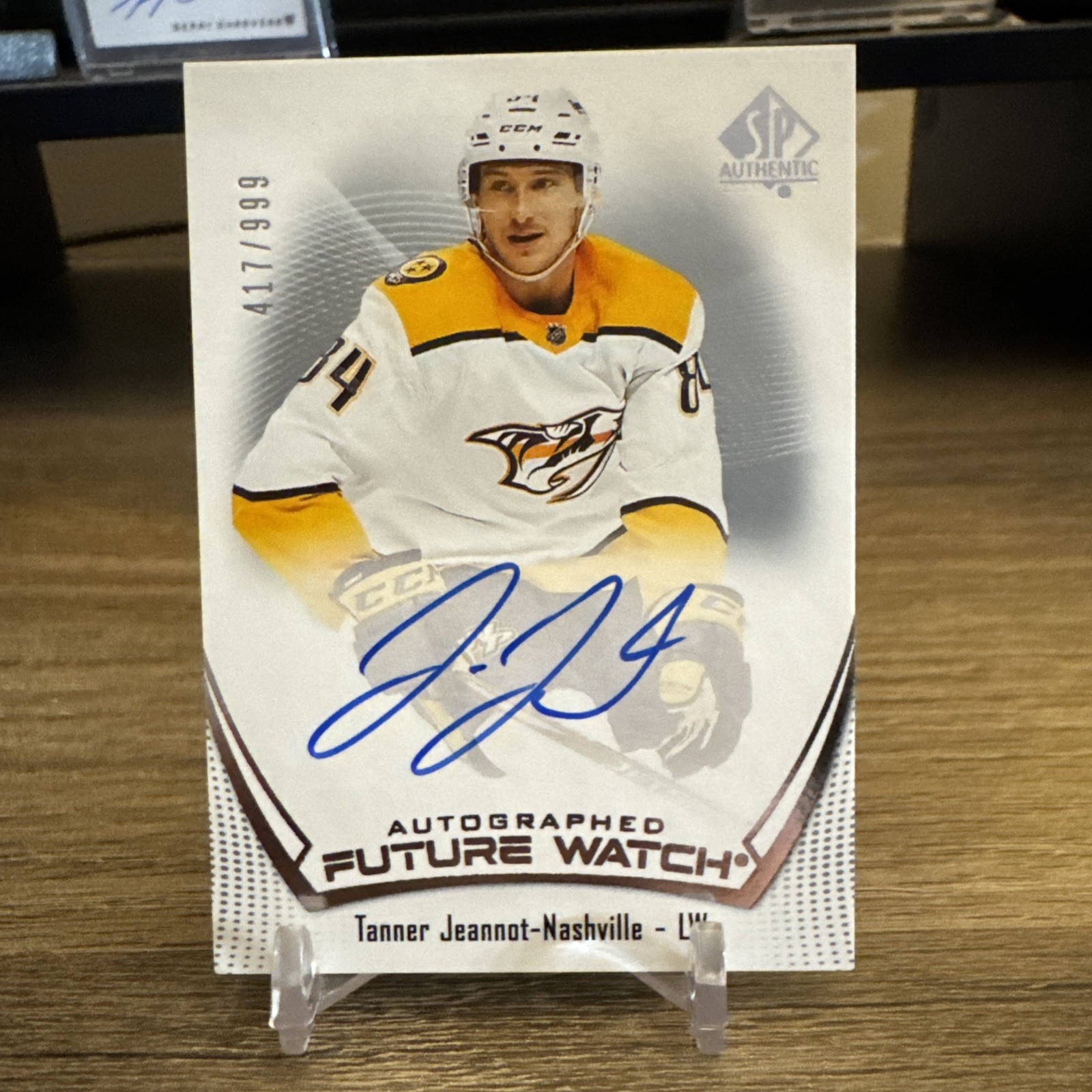 2021-22 SP Authentic Future Watch Autograph Rookie Tanner Jeannot RC Auto /999