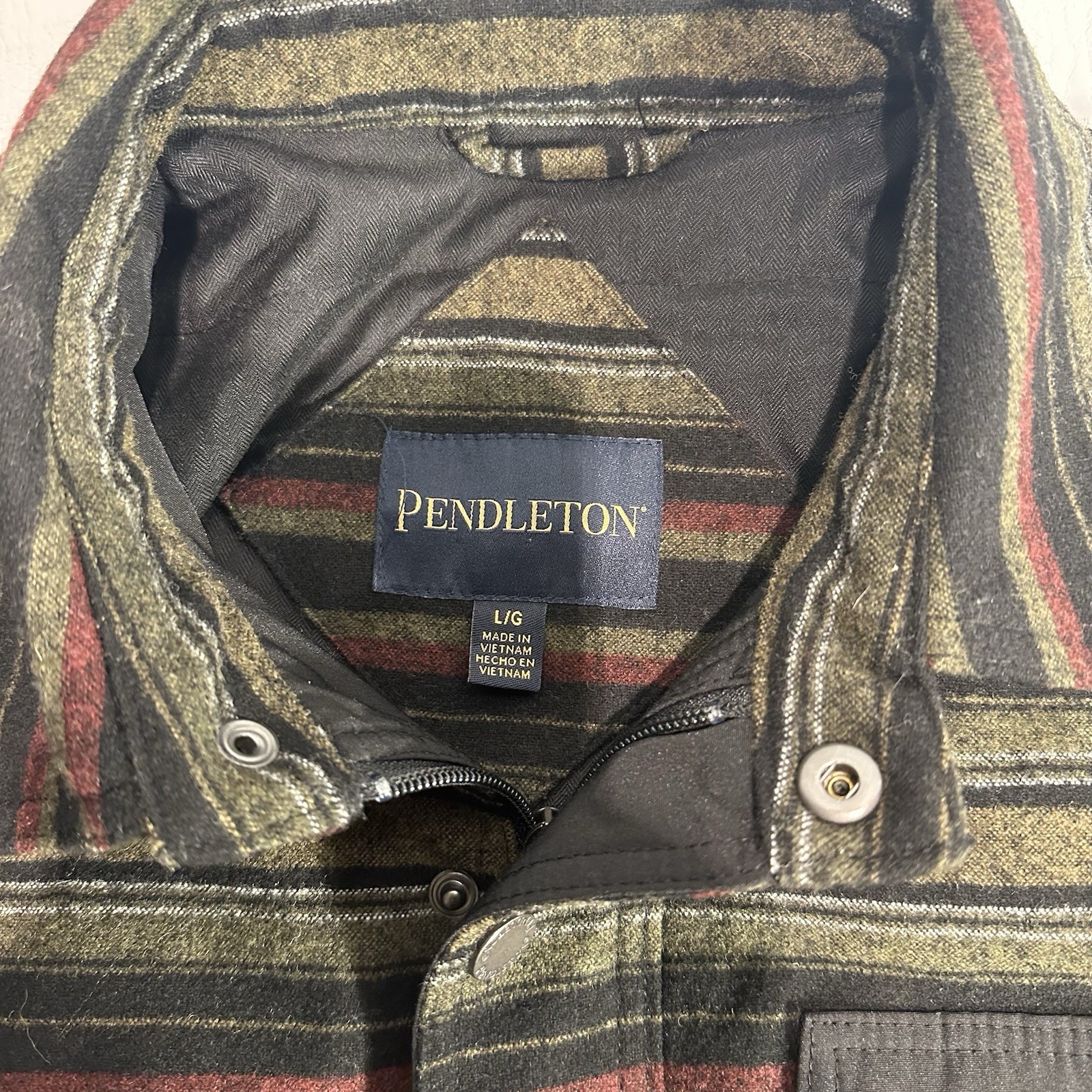 Pendleton Wool Blend Striped Shacket Jacket Mens … - image 6