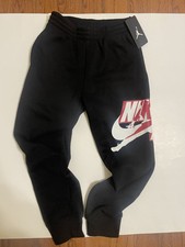 AIR JORDAN Nike Jumpman Black/Red ATHLETIC SWEAT-PANTS Gym Boys size S NEW