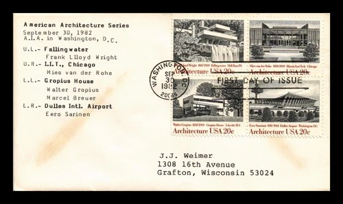 DR JIM STAMPS US COVER AMERICAN ARCHITECTURE FIRST DAY ISSUE SETENANT
