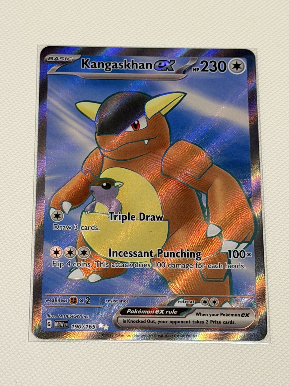 Pokemon Card Kangaskhan ex 190/165 Ultra Rare Pokemon 151 Near Mint