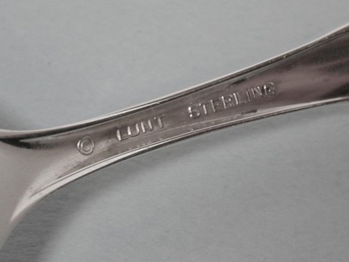 Vintage Lunt Lace Point Sterling 7 1/2” Fork 1965 Silver Solid Regular 925 - Foto 7 di 11